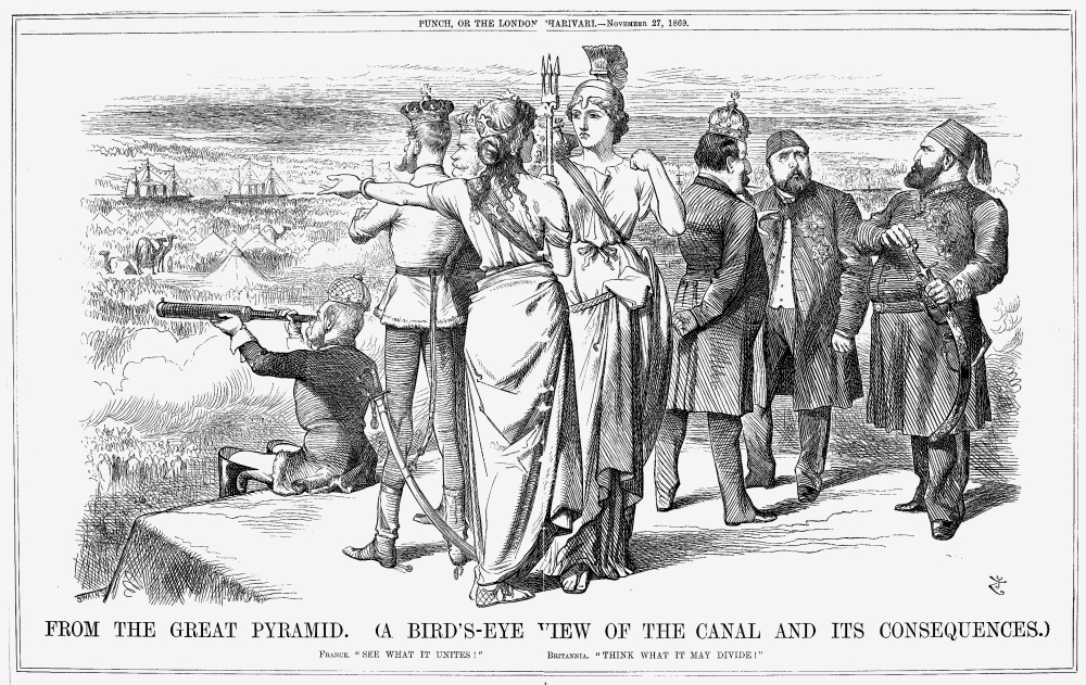 Suez Canal Cartoon, 1869. /N'From The Great Pyramid. (A Bird'SEye