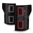 thumbnail image 2 of AKKON - Fits 2015 2016 2017 Ford F150 Pickup [O-LED Tube] Sequential Signal Black Smoked Tail Lights Brake Lamps Pair Left+Right, 2 of 7