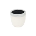 thumbnail image 3 of Contemporary Home Living 4.25" White and Gray Small Glazed Outdoor Planter Pot, 3 of 3