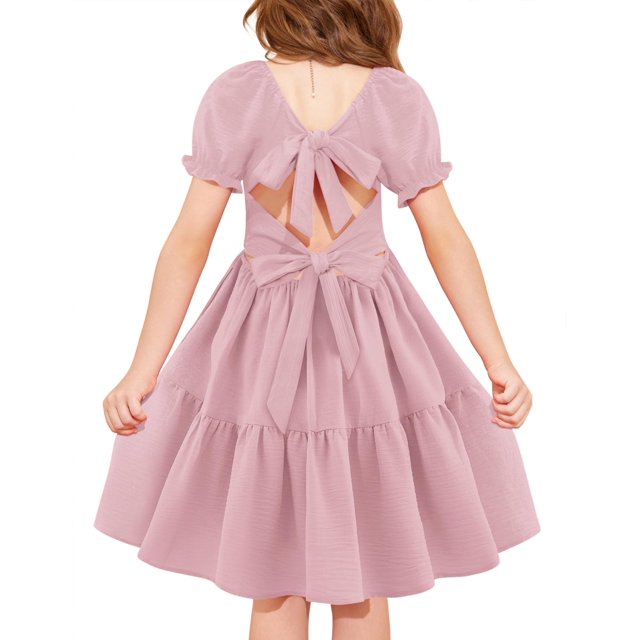 Vestido Arshiner para fiesta de verano formal para niñas, color rosa, talla 8