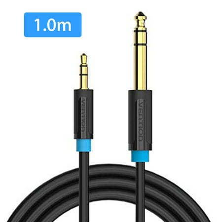 24K 15U Gold Plated 3.5mm 1/8 To 6.35mm 1/4 TRS Stereo Audio Cable for iPod Laptop Home Theater Devices and Amplifiers, (Best Trs Cables For Studio Monitors)