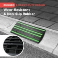 thumbnail image 3 of Pyle 2 Ft. Rubber Threshold Curb Ramp Set, Green Reflective Strip for Driveways, Non-Slip Marine Grade Rubber, Pack of 2 Heavy Duty Car Ramps for Trucks, RVs, Forklifts, 24.0’’x 16.0’’ x 2.6’’ Inches, 3 of 3