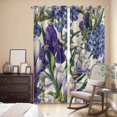 thumbnail image 3 of Kitchen Curtains 84 Inch Length 2 Panels, Spring Flowers Grommets Window Treatment Curtain, Purple Hydrangea Orchid Floral Country Beige Thermal Curtains Drapes for Living Room/Bathroom, 3 of 9