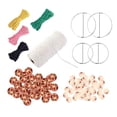 thumbnail image 1 of Cordón de macramé de 3 mm, cuerda de macramé natural, kit para colgar en la pared con cuentas de madera. 109 Piezas, 1 of 9