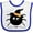 White/Royal, variant on Inktastic Halloween Witch Spider Girls Baby Bib