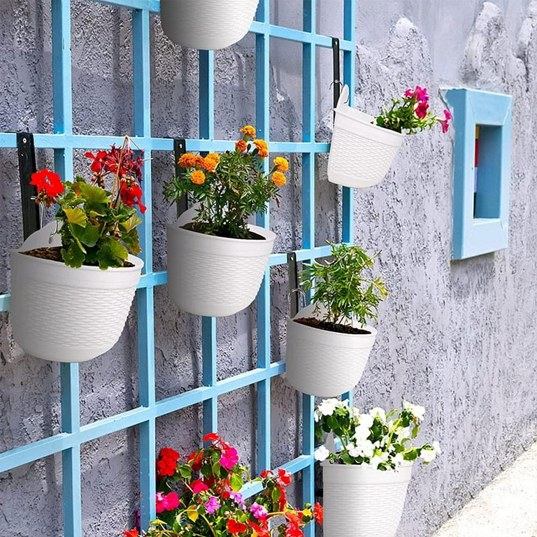 Manunclaims Wall Planters Hanging Flower Pots, Premium Self Watering  Succulent Window Balcony with Holes Plastic Planter Holder Mount for  Bedroom Indoor Plants Outdoor Garden Deck Railing Fence 