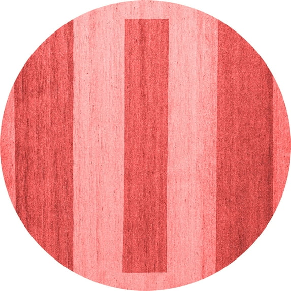 Ahgly Company Machine Washable Indoor Round Solid Red Modern Area Rugs, 8' Round