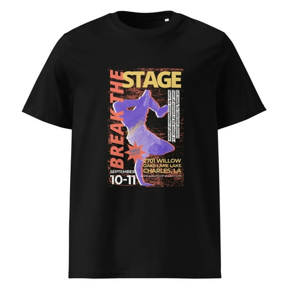 Unisex organic ribbed neck t-shirt (Black)