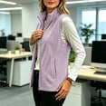 thumbnail image 5 of Fleece Vest for Women Full Zip Jacket Sleeveless Stand Collar Warm Fall Winter Outerwear Coat with Pockets (XL, Purple), 5 of 8