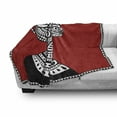 thumbnail image 3 of African Soft Flannel Fleece Throw Blanket, Hand Drawn Ethno Cultural Themed Portrait Complex, Cozy Plush for Indoor and Outdoor Use, 60" x 80", Ruby Black White, by Ambesonne, 3 of 6