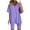 Purple, variant on Fsshion 2 Piece of Outfits for Womens Plus Size Printed V-Neck Blouse Short Sleeve Tops Shorts Casual Suit Sets