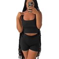thumbnail image 2 of Women's New Short Vest Top Tight Shorts Sports Casual Suit Summer Two Piece Suit, 2 of 5