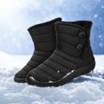 thumbnail image 6 of gracosy ladies snow boots winter boots warm shoes, waterproof overshoes, outdoor sports shoes, side zipper, fur lining, flat cotton shoes, non-slip bare boots, 6 of 9