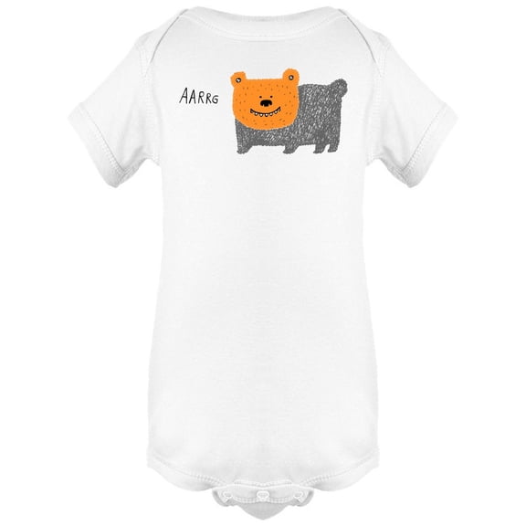 Aarrg, Cute Funny Panda Doodle Bodysuit Infant -Image by Shutterstock,  Newborn