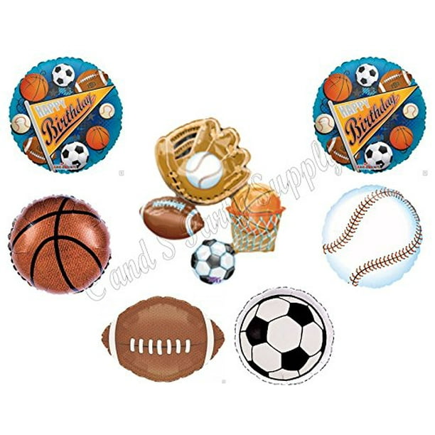 Sports Happy Birthday Party Balloons Decoration Supplies Football Athlete Walmart Com