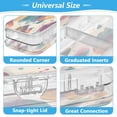 thumbnail image 4 of Plastic Pencil Box Large Capacity Pencil Boxes Clear Boxes with Snap-Tight Lid Stylish Office Supplies Storage Organizer Box Teal and Orange Abstract Shapes, 4 of 7