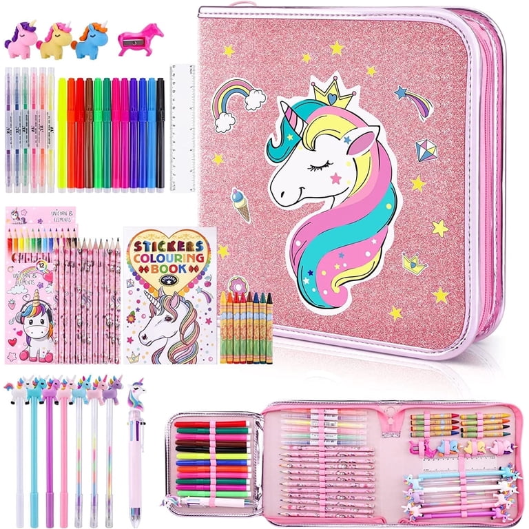 JYPS 53-Piece Fruit Scented Art Supply Set with Unicorn Case photo 1