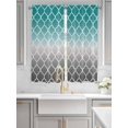 thumbnail image 4 of Bedroom Curtains 63 Inches length, Teal Grey Ombre Morocco Pattern Window Treatment Curtain Drapes, Modern Moroccan Geometric Rod Pocket Curtain Panels for Living Room Kitchen, 42"x63", 2 Panels, 4 of 7