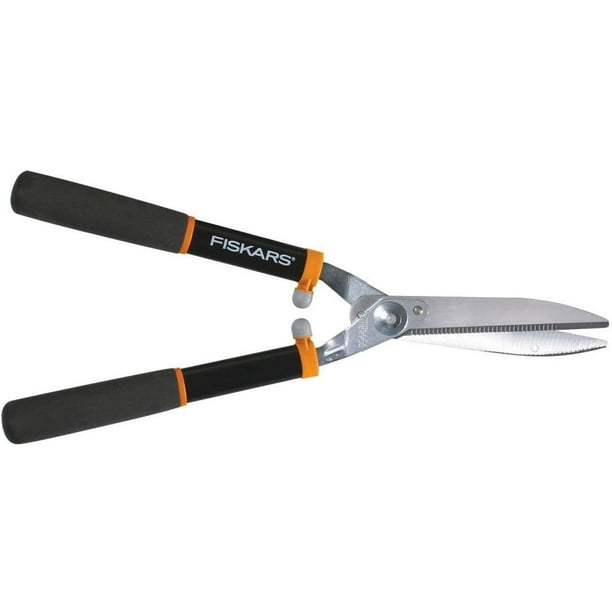Fiskars 3919111002 Power Lever 8Inch Hedge Shears With Soft Grip Handle Black/Orange Walmart
