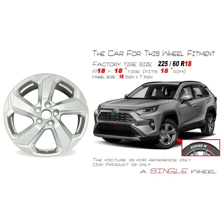 18” NEW Single 18x7 HYPER SILVER Wheel for TOYOTA RAV4 2021 2022