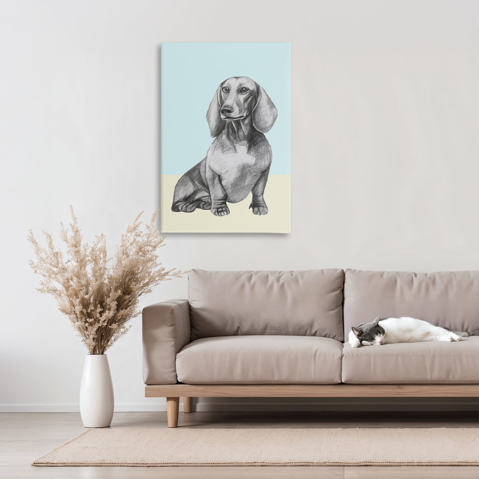 Stupell Industries Sitting Dachshund Sketch Canvas Wall Art, design by Violeta Vollmer