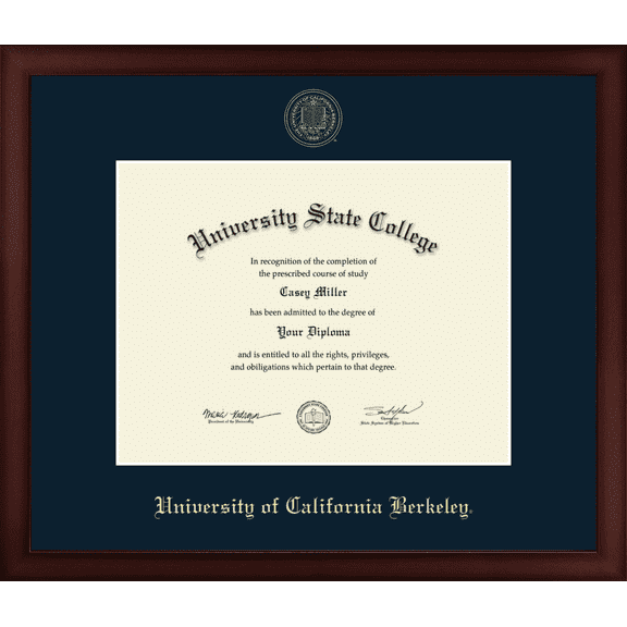 University of California Berkeley Diploma Frame, Document Size 11" x 8.5"
