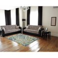 thumbnail image 2 of Weave & Wander Omari 96" x 132" Ombre Medallion Area Rug in Teal Blue/Gold, 2 of 3