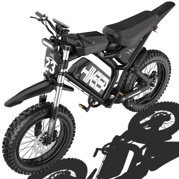 HiKeep 20 Inch Fat Tire Electric Dirt Bike for Adults, 1500W 3000W Peak Motor 40MPH, LCD Speedometer, 52V 40Ah Removable Battery, Full Suspension, Hydraulic Disc Brakes, Shimano 7 Speed, UL2849