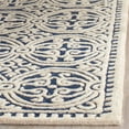 thumbnail image 4 of SAFAVIEH Cambridge Leslie Geometric Wool Area Rug, Navy Blue/Ivory, 10' x 10' Square, 4 of 10
