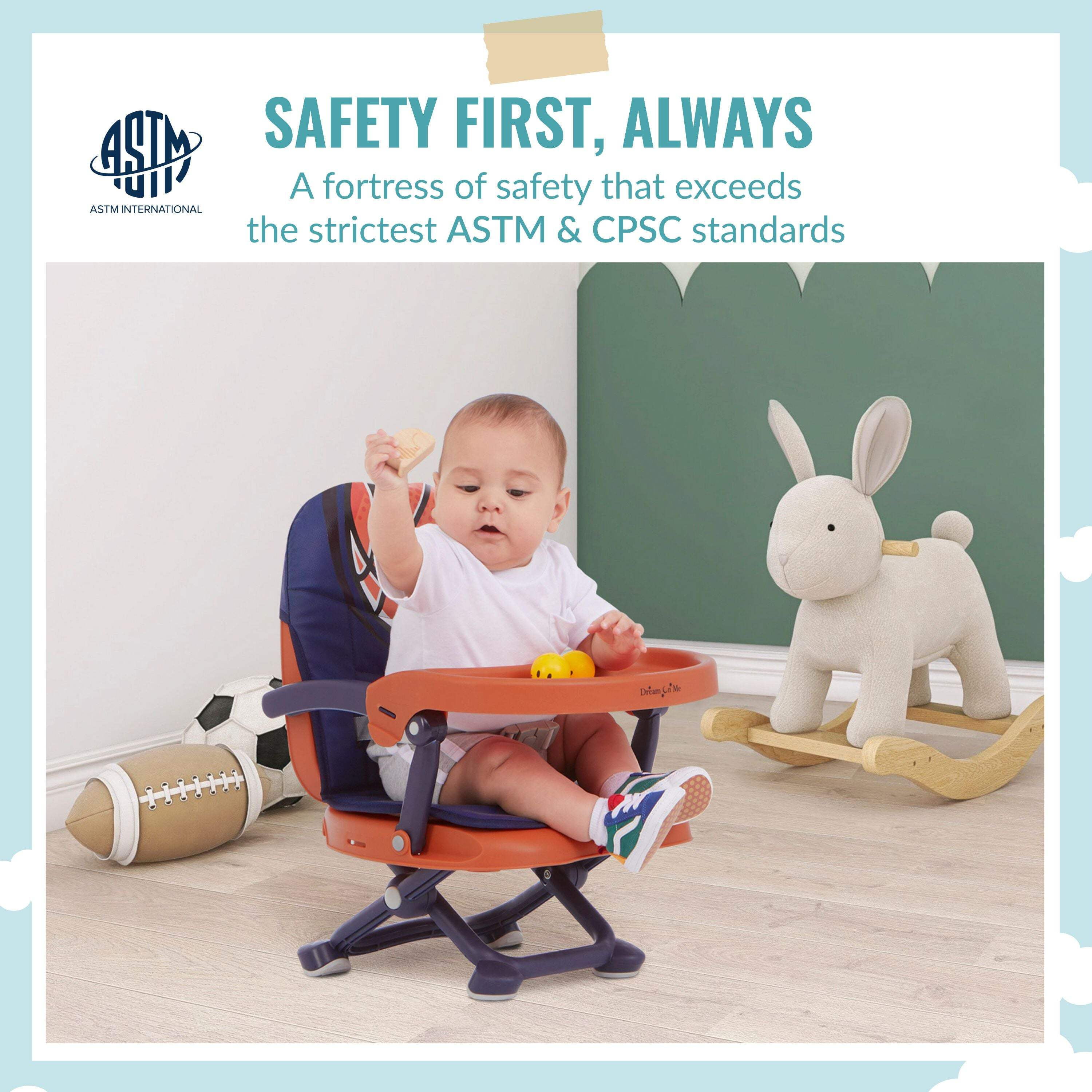Dream On Me Munch N' Go Booster Seat in Orange