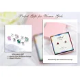 thumbnail image 4 of FEEL STYLE Women Sterling Silver Stud Earrings with Round White Diamond April Birthstone Jewelry Adult Gift, 4 of 6