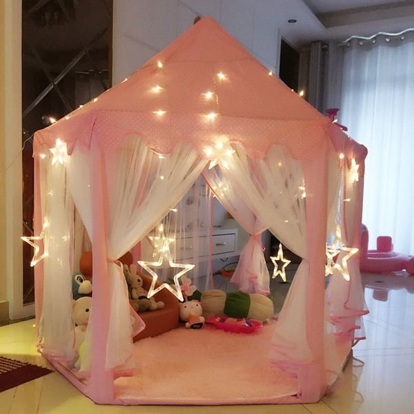 Children Kids Play Tent Fairy Princess Girls Boys Hexagon Playhouse House Teepee 