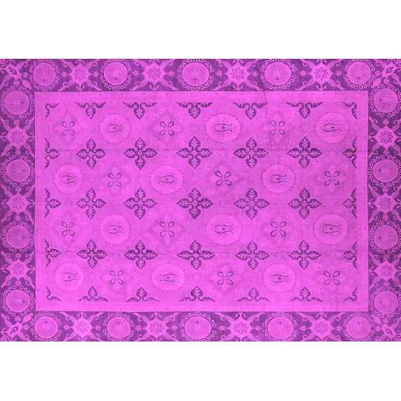 Ahgly Company Indoor Rectangle Oriental Pink Industrial Area Rugs, 6' x 9'