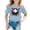 Light Blue, variant on YUEHUA Back To Sch ool Supplies Summer Boys Girls and Children's Short Sleeved Baseball Patterned Casual Loose Fitting Short Sleeved T Shirt, Size 10-11 Years