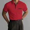 thumbnail image 4 of Vetsdori Mens Short Sleeve Tops Polo Summer Pullover Work Casual Pocket Trendy Plain Shirts for Men, 4 of 5