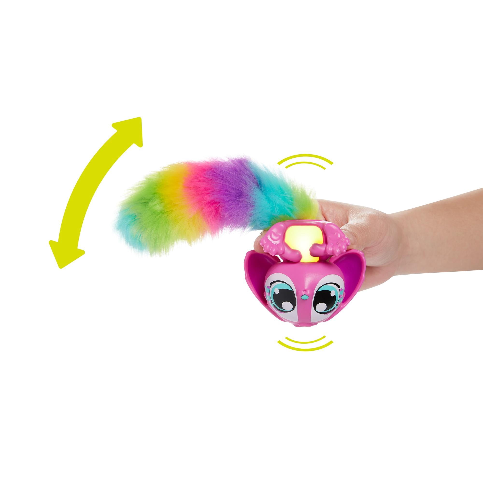 Lil’ Gleemerz Babies - Pink, Mini Interactive Toy with Lights, Sounds, & Plush Rainbow Tail (2.5-in body, 4.5-in tail)