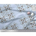 thumbnail image 2 of Soimoi Blue Poly Georgette Fabric Floral Wreath Geometric Decor Fabric Printed Yard 52 Inch Wide, 2 of 5