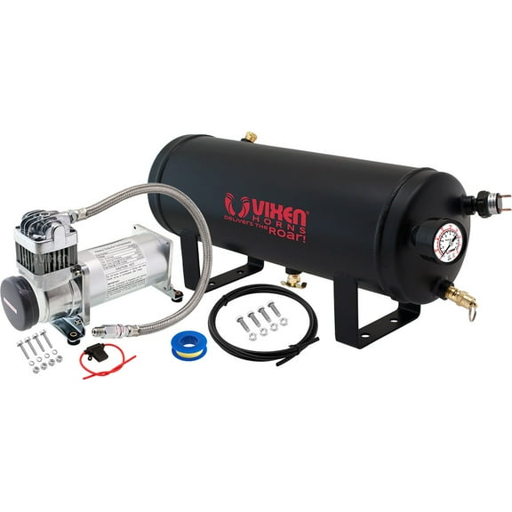 Vixen Horns 12V Air Compressor with Tank 1.5 Gallon - 150 PSI Working Pressure Onboard Air System for Train Horns/Inflating Tires, VXO8315