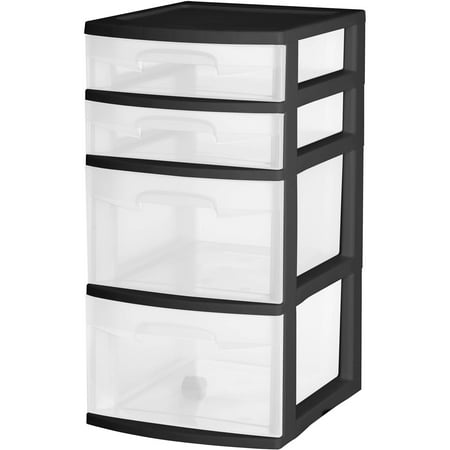 Sterilite 4 Drawer Cart Black Departments