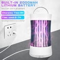 thumbnail image 3 of (Blanco) Lámpara electrónica portátil recargable para matar mosquitos y moscas, ideal para viajes de verano, campamentos al aire libre, patios, hogar y jardín., 3 of 5