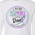 thumbnail image 4 of Inktastic Suicide Prevention- I Wear Teal and Purple for My Dad Long Sleeve Youth T-Shirt, 4 of 5