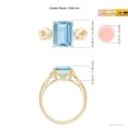 thumbnail image 4 of ANGARA Natural Twist Shank Emerald Cut 3 ct Aquamarine Statement Ring in 14K Yellow Gold for Women (Size-10x8mm) | March Birthstone, Anniversary, Jewelry Gift for Women | Natural Aquamarine Ring, 4 of 9