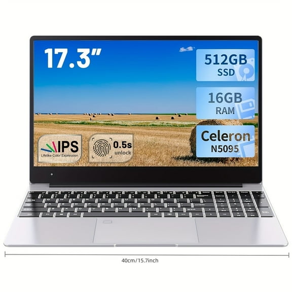Gift 17.3 inch Laptop Intel N5095 RAM16GB SSD512GB Display 1920*1200 DDR4Notebook Computers