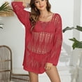 thumbnail image 2 of Plebaso Maillot de Bain à Manches Longues pour Femmes Robe de Plage Ajourée Tenue de Vacances pour Femmes, 2 of 7