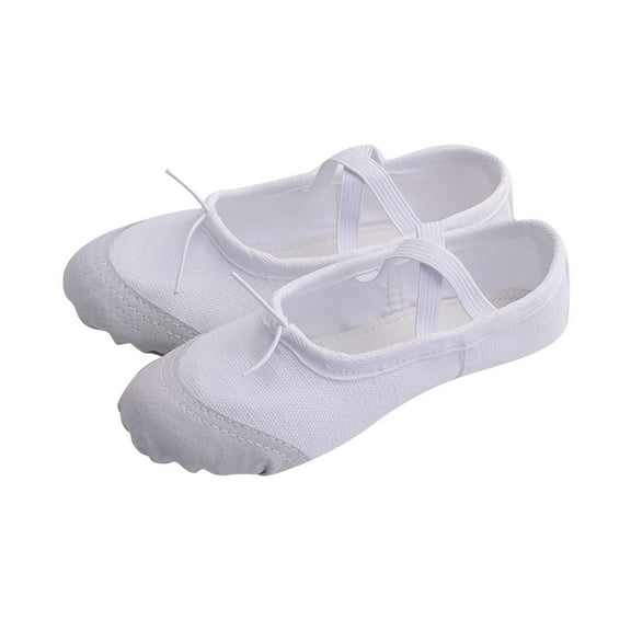 Owordtank Ballet Shoes Toddler Slippers Highly Elastic Canvas Girls Ballerina Dance Shoes for Toddler/Little Kid/Big Kid