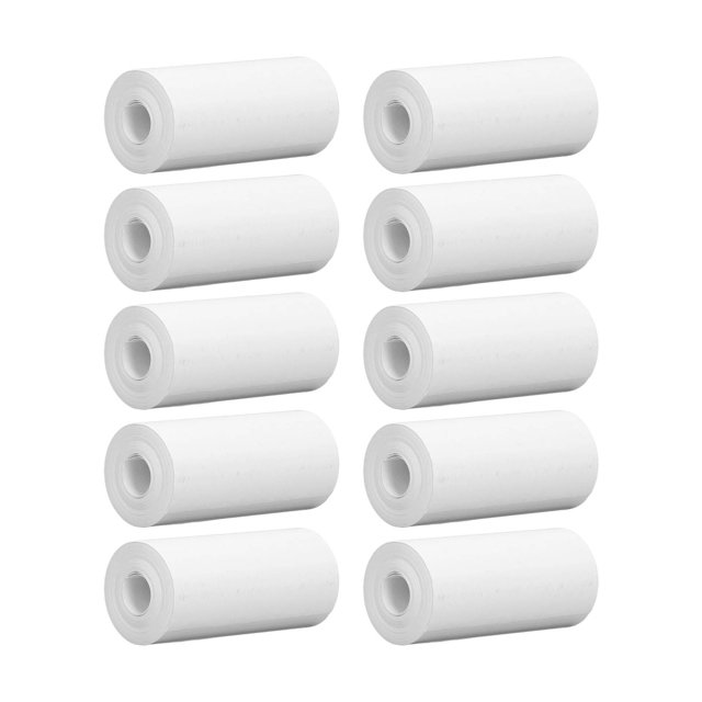 Juego de 10 rollos de papel de impresión térmica, papel de recarga térmica HD portátil sin núcleo