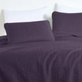 thumbnail image 4 of Chezmoi Collection Luca 3-Piece Oversized Bedspread Set, Queen Size, Purple, Summer Quilt Lightweight Microfiber Bedspread 100 x 106, Floral Medallion Pattern Coverlet for All Season, 4 of 9