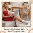 thumbnail image 6 of Bocaoying 6 Pcs Ruffle Cotton Socks for Women, Polka Dot Socks, Cute Lettuces Ankle Socks for Ladies, Breathable Lightweight Casual Socks for Outside, Dailywear, Black/Gray/Pink/White/Yellow, 6-8.5, 6 of 8