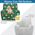 thumbnail image 3 of SCRAWLGOD Christmas Recliner Chair Covers with Pocket Single Reclining Slipcover 4-Pieces Lazyboy Recliner Armchair Cover with Elastic Bottom for Pets, Santa Claus Snowman Snowflake Green, 3 of 7