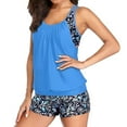 thumbnail image 4 of Zpanxa Tankini Swimsuits for Women Tummy Control Flowy Swimwear Summer Two Piece Bathing Suits Swim Tank Top with Boyshorts Sky Blue S, 4 of 6
